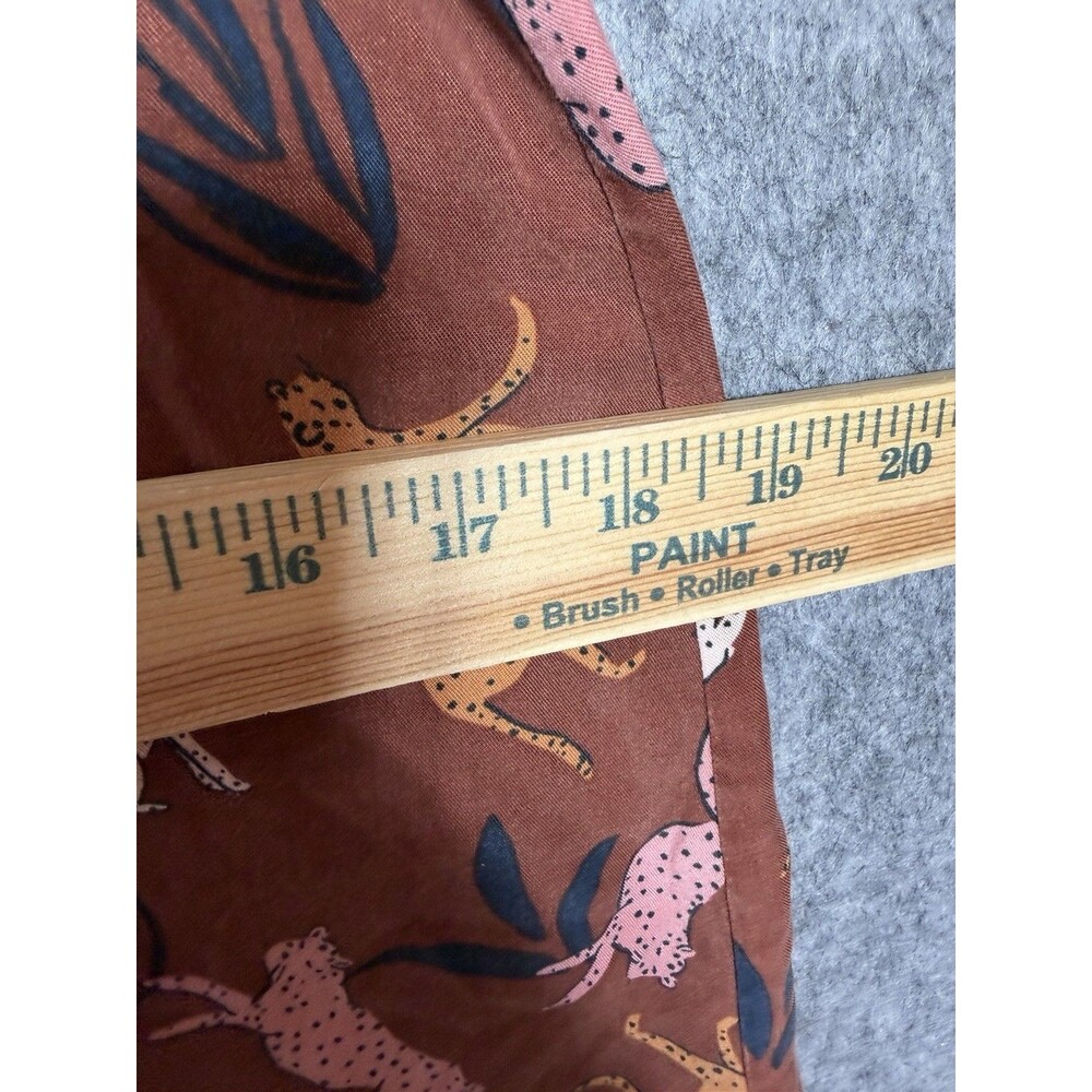 Marine Layer Dress Womens Small Brown Cheetah Print Wrap V Neck Short Sleeve - Picture 8 of 12